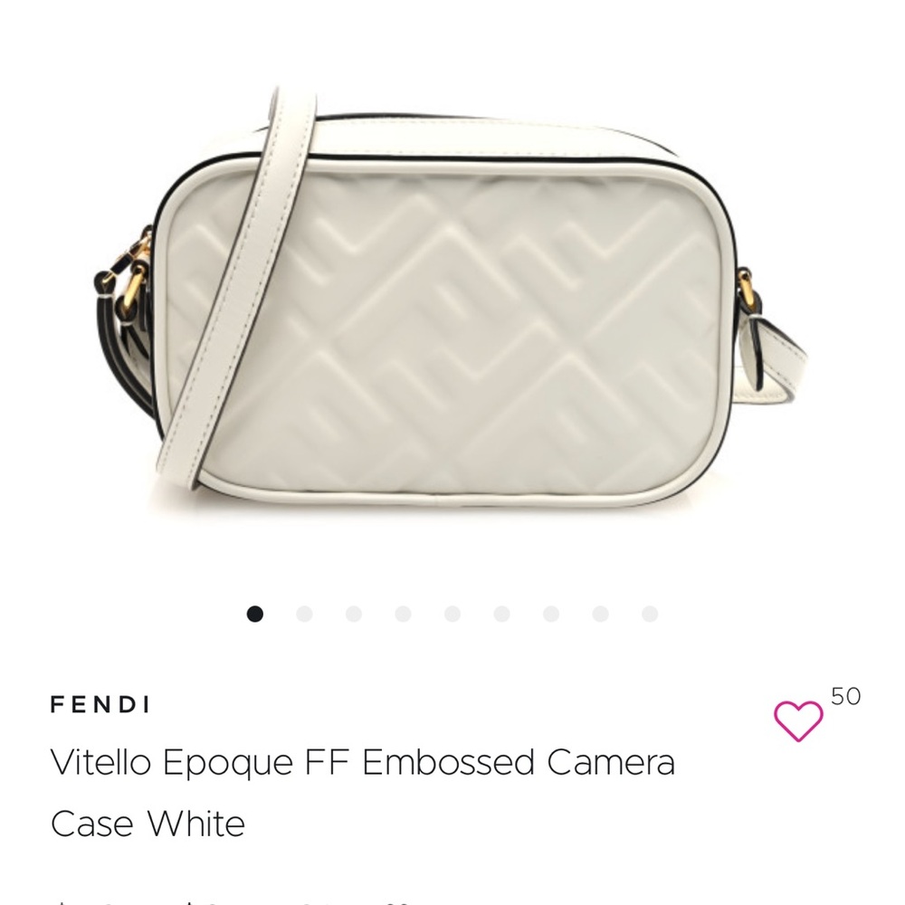 Fendi White Embossed Crossbody Bag